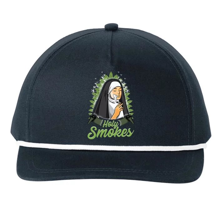 Holy Weed Smokes Funny Nun Snapback Five-Panel Rope Hat