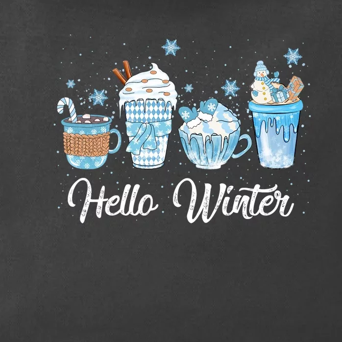 Hello Winter Sweet Cozy Coffee Lovers Snowman Christmas Zip Tote Bag