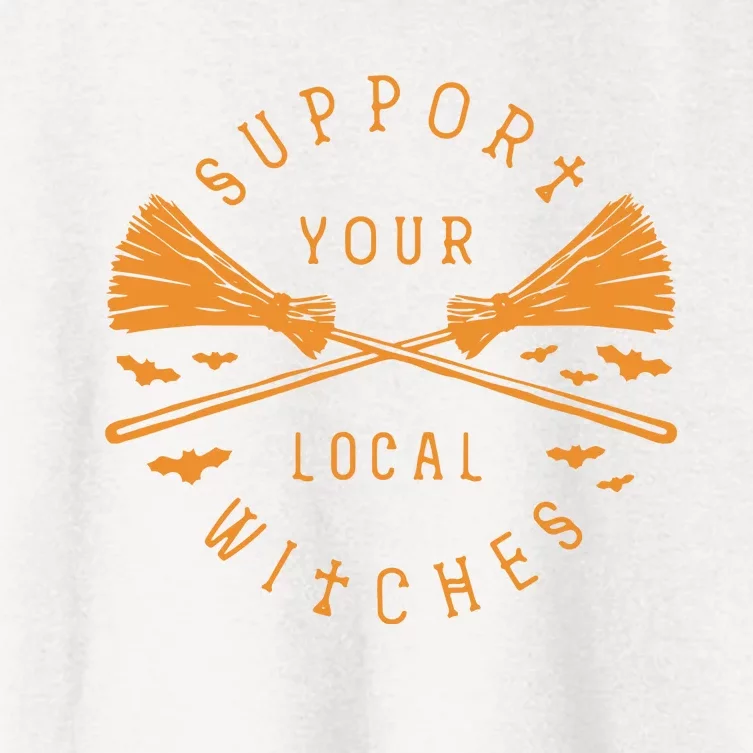 Halloween Witch Support Your Local Witches Women's Crop Top Tee