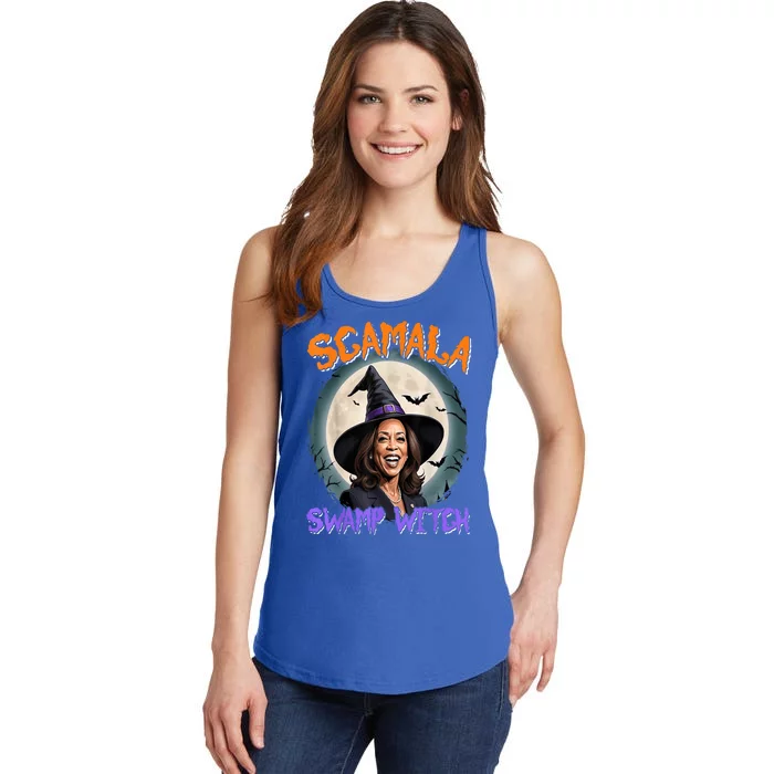 Halloween Witch Scamala Harris Anti Kamala Black Political Gift Ladies Essential Tank