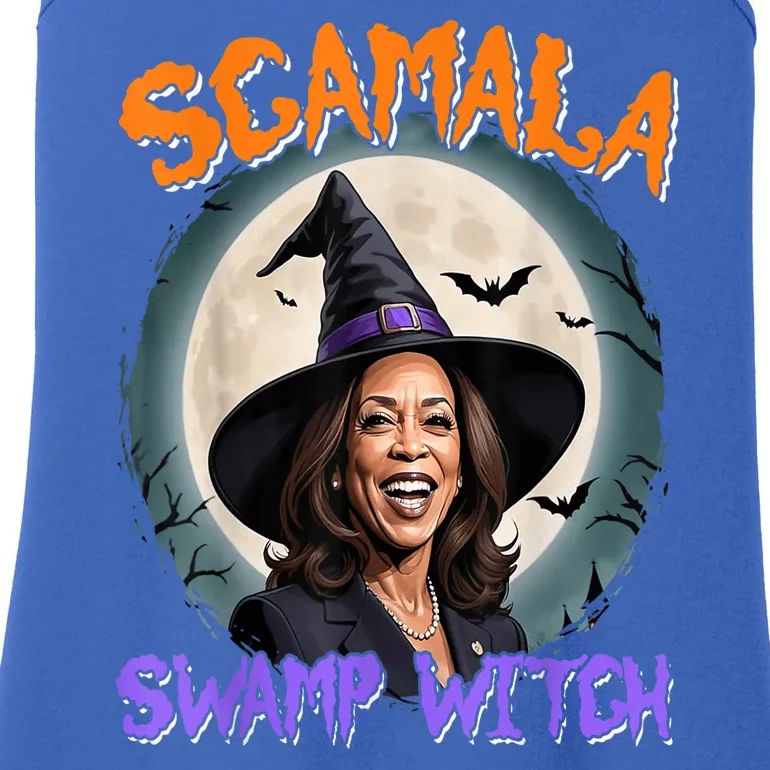 Halloween Witch Scamala Harris Anti Kamala Black Political Gift Ladies Essential Tank