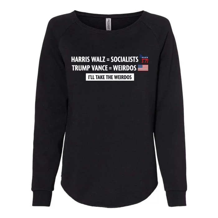 Harris Walz Socialists Trump Vance Weirdos Womens California Wash Sweatshirt