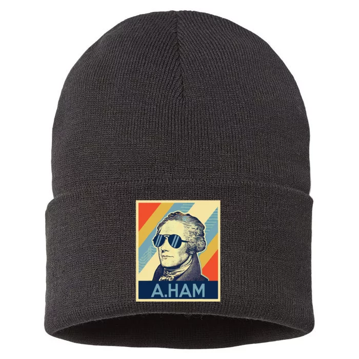 Hamilton Wearing Sunglasses Sustainable Knit Beanie