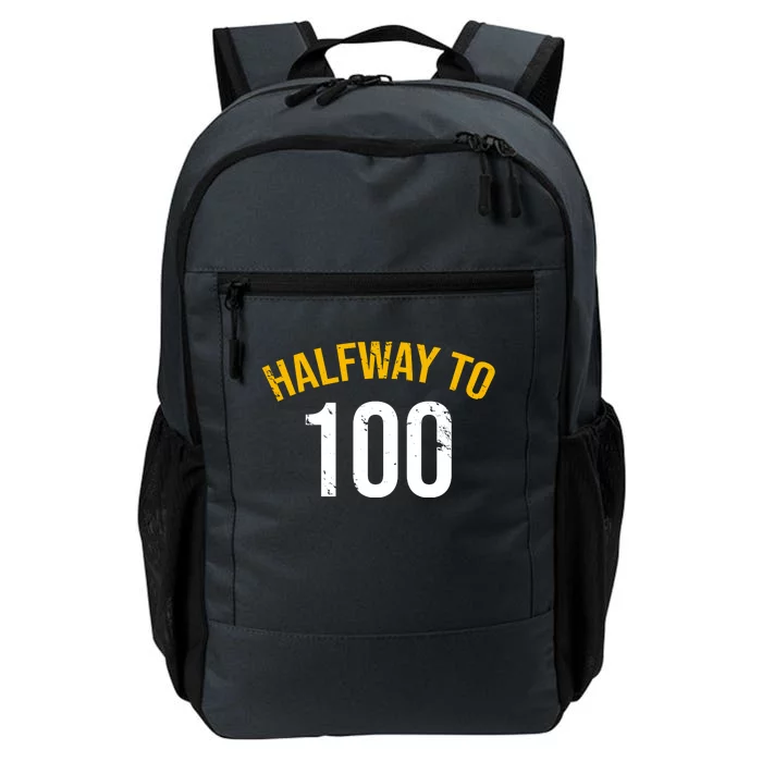 Half Way To 100, Funny 50th Birthday Joke Daily Commute Backpack