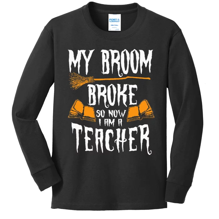 Hilarious Witch Teacher Costume for Effortless Halloween Fun Kids Long Sleeve Shirt