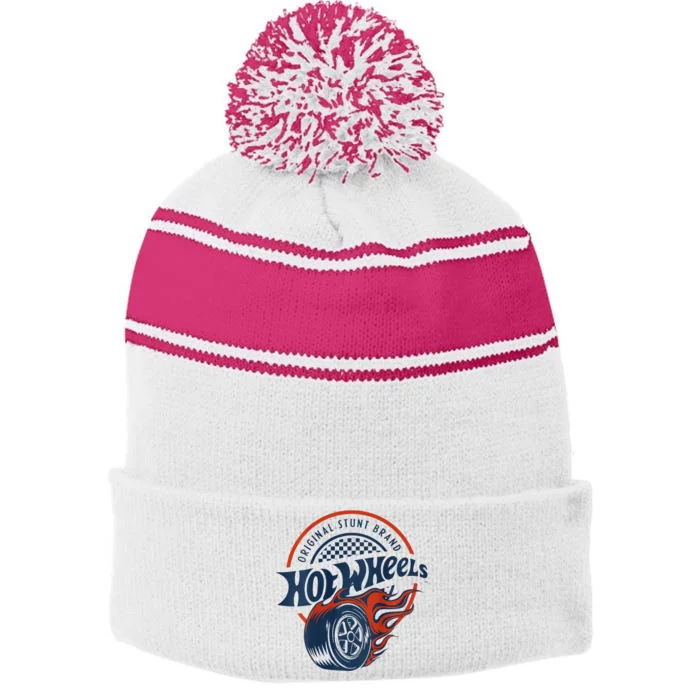 Hot Wheel.S The Original Stunt Brand Stripe Pom Pom Beanie