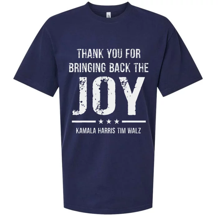 Harris Walz T Thank You For Bringing Back The Joy Political Sueded Cloud Jersey T-Shirt