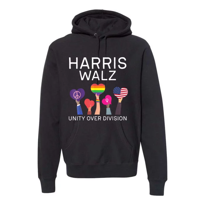 Harris Waltz Tim Walz Unity Over Division Premium Hoodie