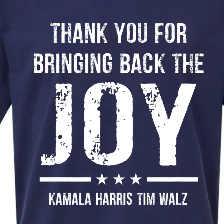 Harris Walz T Thank You For Bringing Back The Joy Political Sueded Cloud Jersey T-Shirt