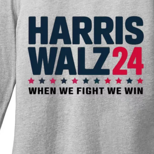 Harris Walz Together We Rise When We Fight We Win Gift Womens CVC Long Sleeve Shirt