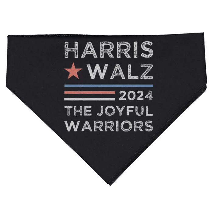 Harris Walz The Joyful Warriors Tim Waltz Kamala Harris 2024 USA-Made Doggie Bandana