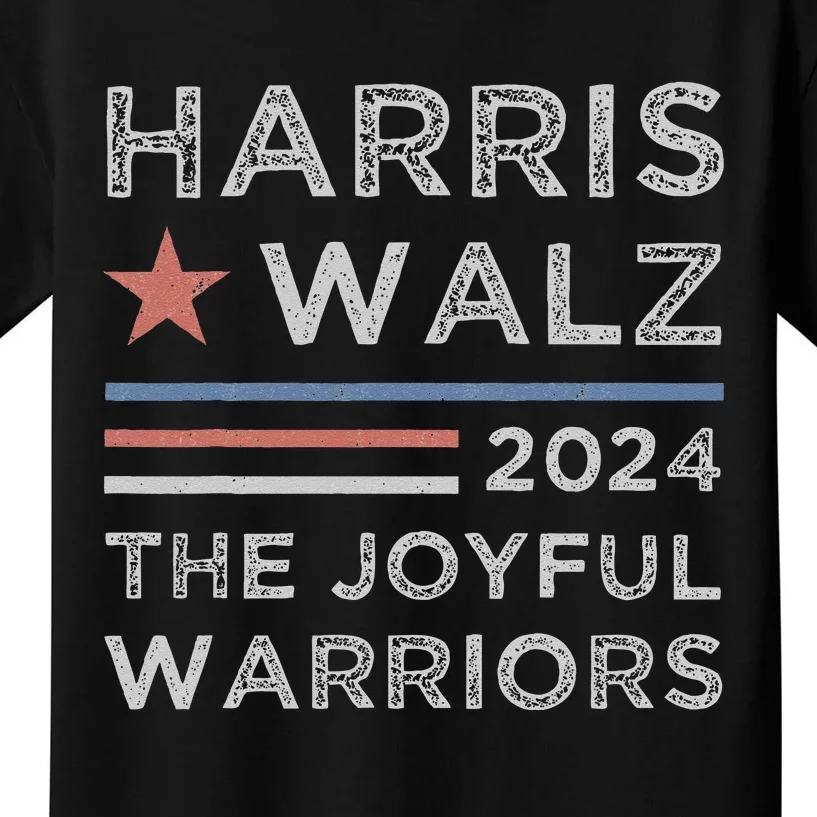 Harris Walz The Joyful Warriors Tim Waltz Kamala Harris 2024 Kids T-Shirt