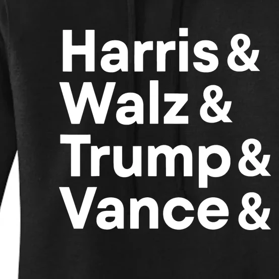 Harris Walz Trump Vance Election President 2024 Vote Women's Pullover Hoodie