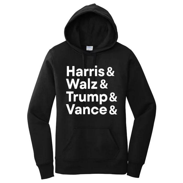 Harris Walz Trump Vance Election President 2024 Vote Women's Pullover Hoodie