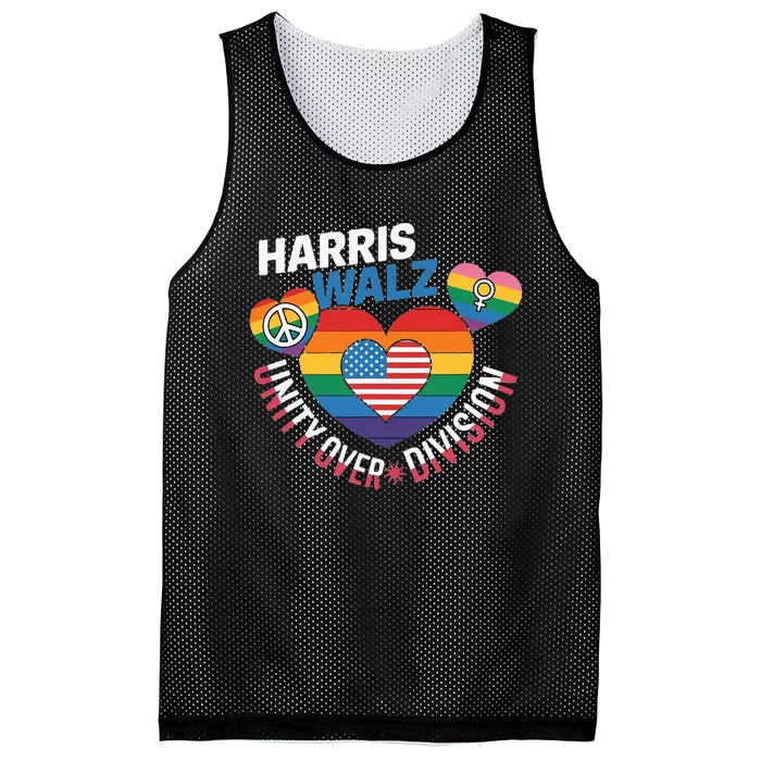 Harris Walz Together Against Division Mesh Reversible Basketball Jersey Tank