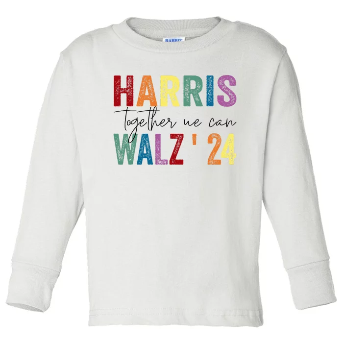 Harris Walz Together We Can Election Lgbt Harris Walz Waltz Toddler Long Sleeve Shirt