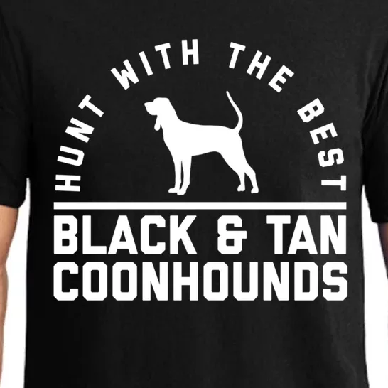 Hunt With The Best ~ Black And Tan Coonhound Cool Gift Distressed Pajama Set