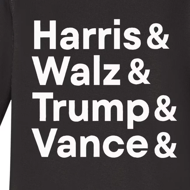 Harris & Walz & Trump & Vance Election President 2024 Vote Baby Long Sleeve Bodysuit