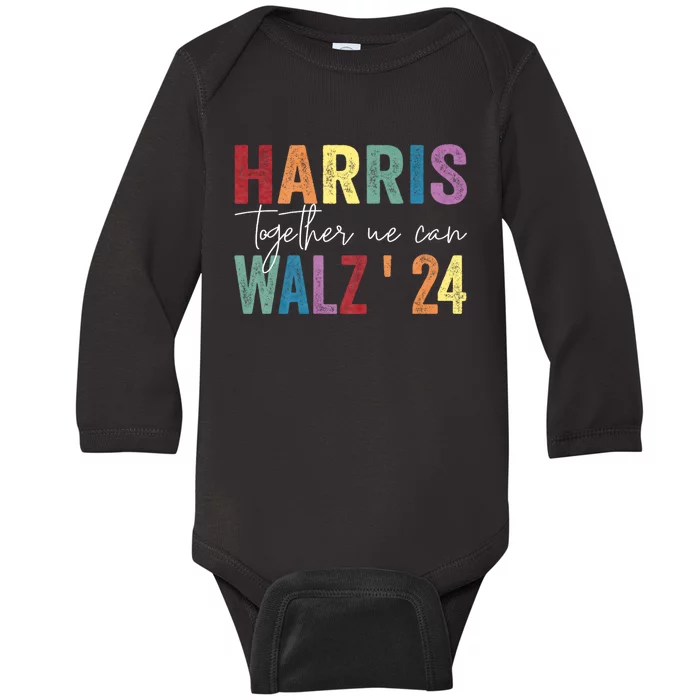 Harris Walz Together We Can Election Lgbt Harris Walz Waltz Baby Long Sleeve Bodysuit