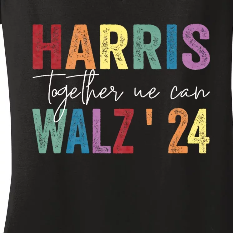 Harris Walz Together We Can Election Lgbt Harris Walz Waltz Women's V-Neck T-Shirt