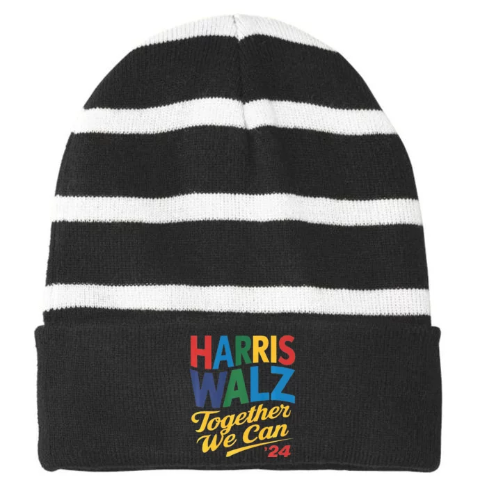 Harris Waltz Together We Can Pin Harris Waltz Premium Striped Beanie with Solid Band