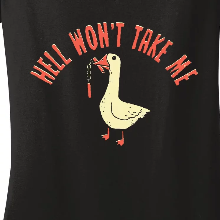 Hell Won't Take Me Women's V-Neck T-Shirt