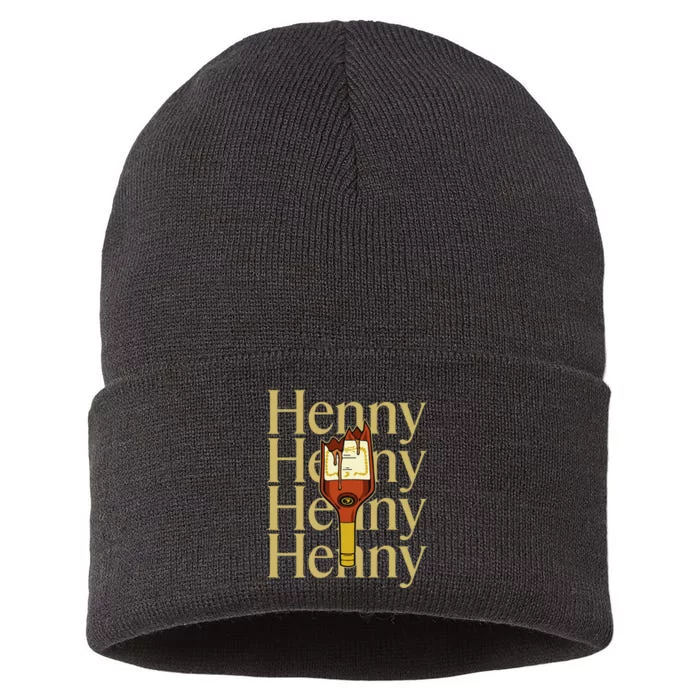 Henny  When The HennyS In The System. Henny Parody Sustainable Knit Beanie