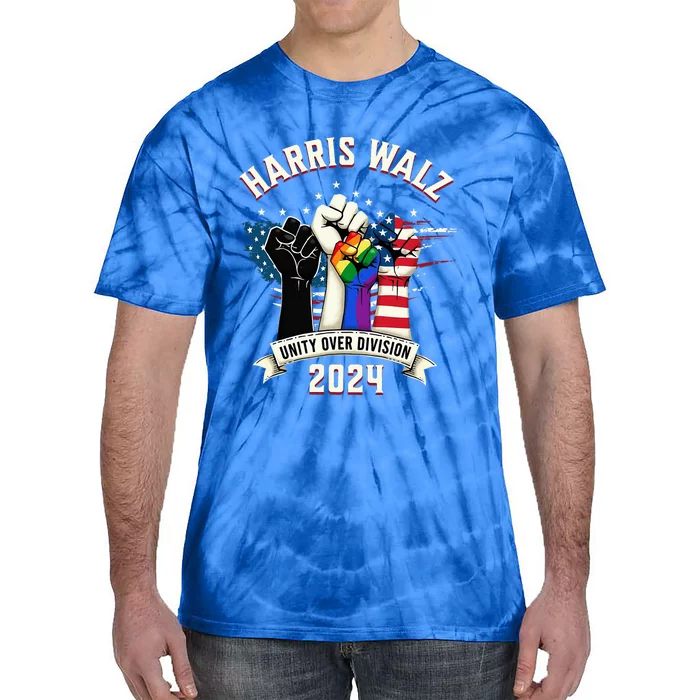 Harris Walz Unity Over Division Harris Walz Tie-Dye T-Shirt