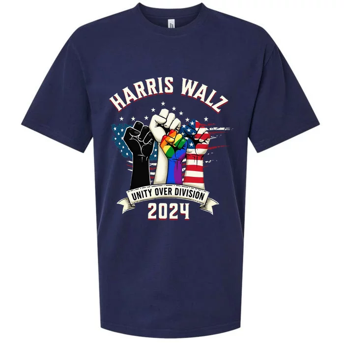 Harris Walz Unity Over Division Harris Walz Sueded Cloud Jersey T-Shirt