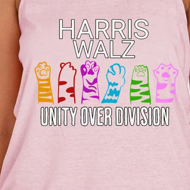 Harris Walz Unity Over Division Election 2024 Women's Knotted Racerback Tank