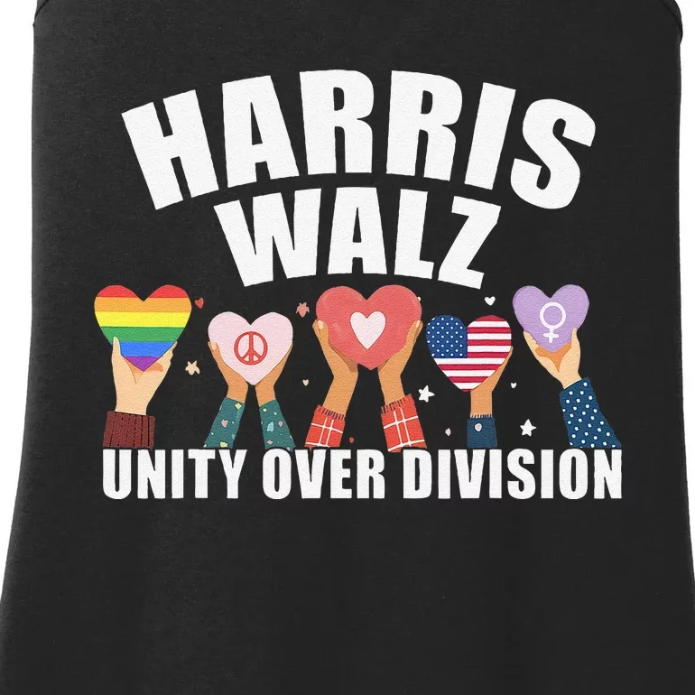 Harris Walz Unity Over Division Election 2024 Ladies Essential Tank