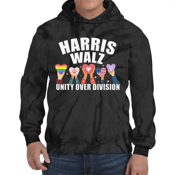 Harris Walz Unity Over Division Election 2024 Tie Dye Hoodie