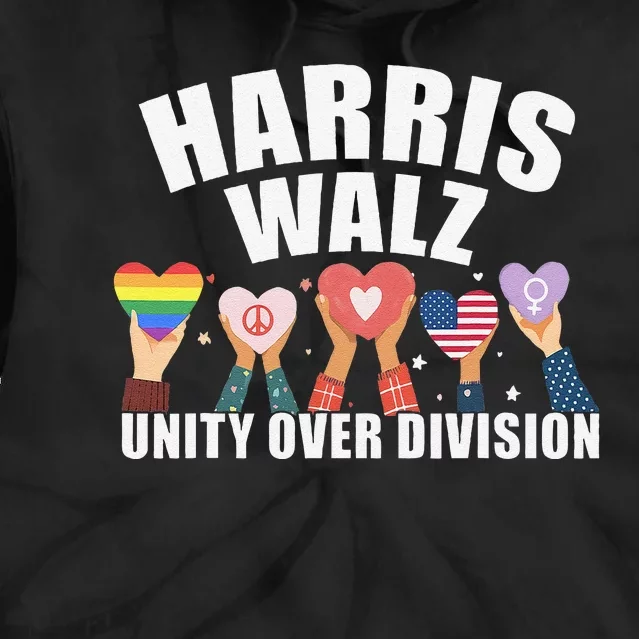 Harris Walz Unity Over Division Election 2024 Tie Dye Hoodie