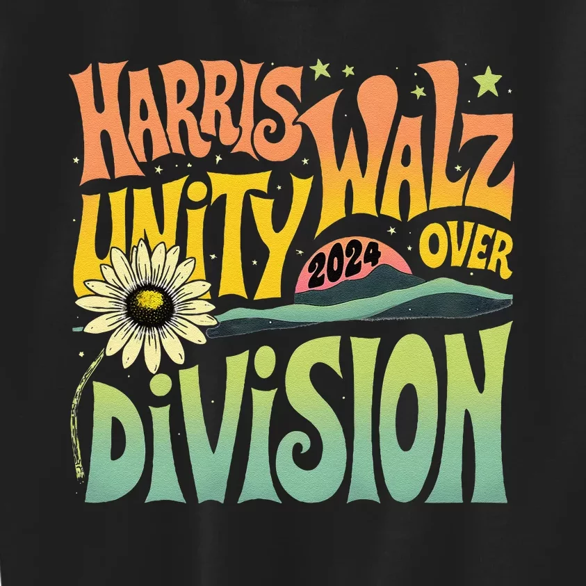 Harris Walz Unity Over Division Kamala Harris Tim Walz 2024 Kids Sweatshirt