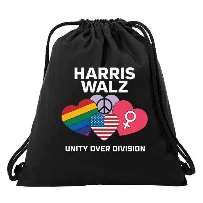 Harris Walz Unity First In The Election Drawstring Bag