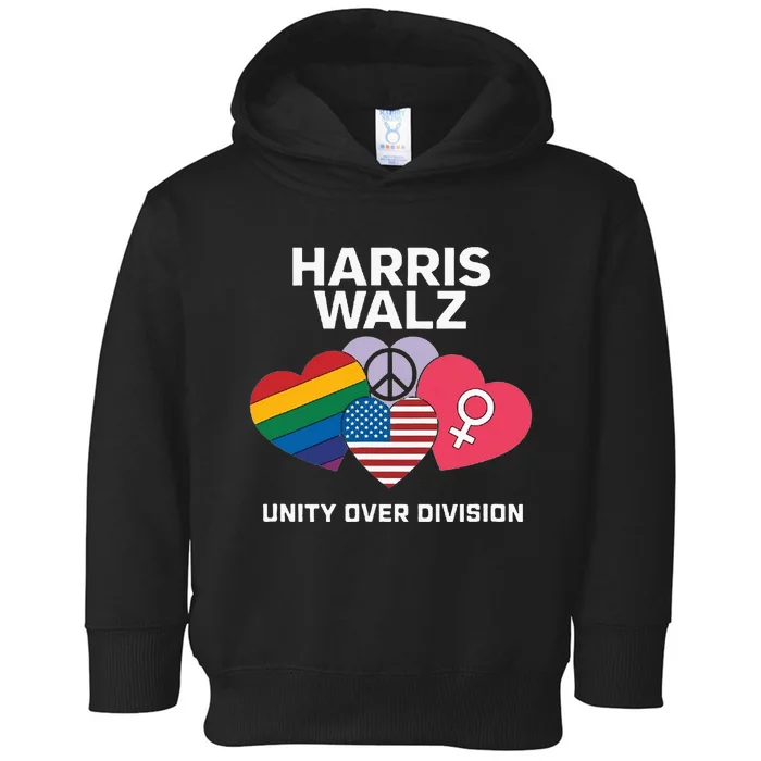 Harris Walz Unity First In The Election Toddler Hoodie