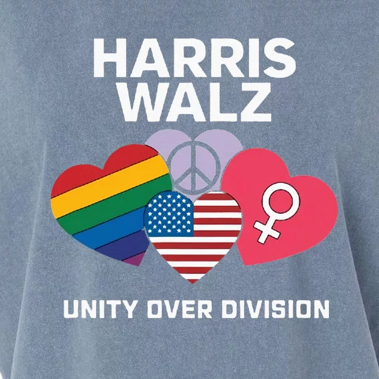 Harris Walz Unity First In The Election Garment-Dyed Women's Muscle Tee