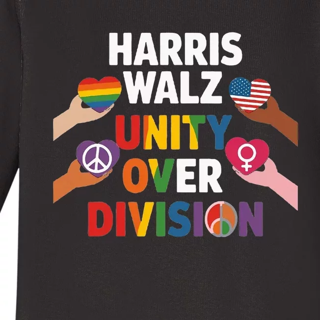 Harris Walz Unity In The Election Baby Long Sleeve Bodysuit