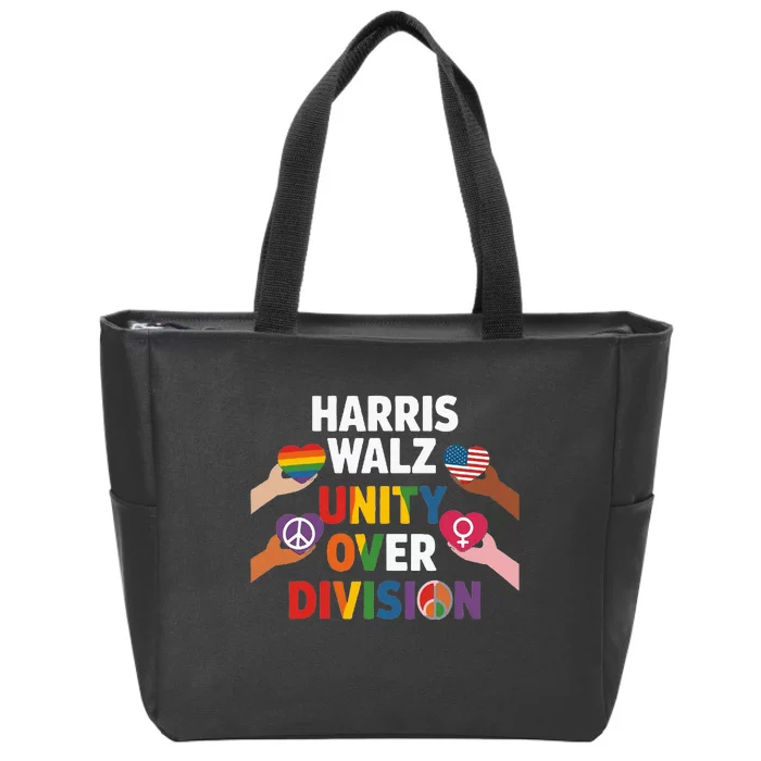 Harris Walz Unity In The Election Zip Tote Bag