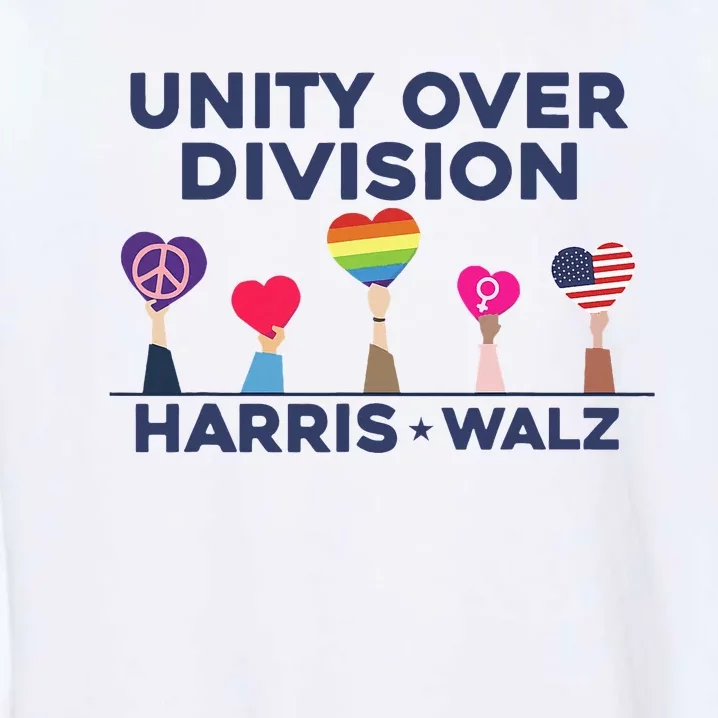 Harris Walz Unity Over Division Election 2024 Garment-Dyed Sweatshirt