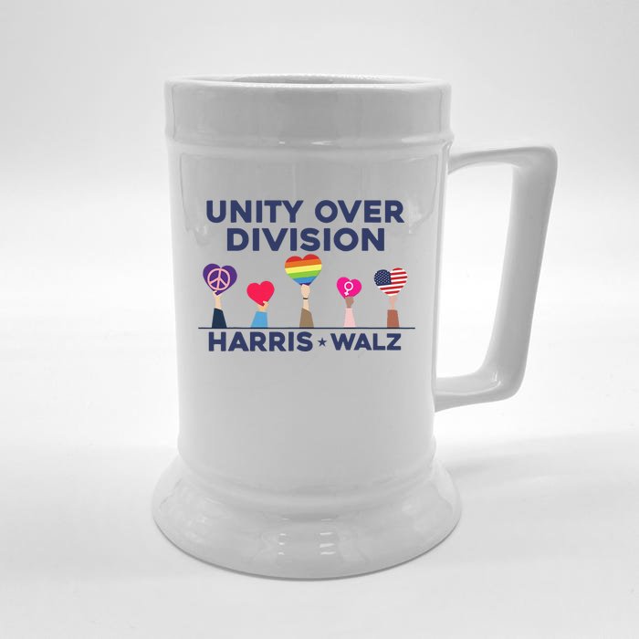 Harris Walz Unity Over Division Election 2024 Front & Back Beer Stein