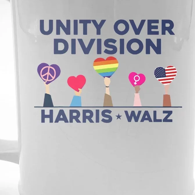 Harris Walz Unity Over Division Election 2024 Front & Back Beer Stein