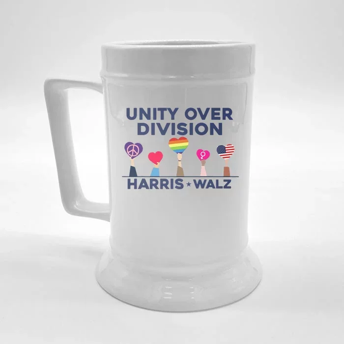 Harris Walz Unity Over Division Election 2024 Front & Back Beer Stein