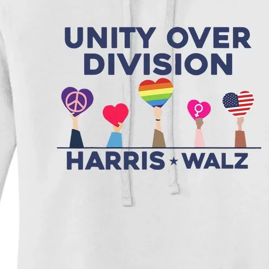 Harris Walz Unity Over Division Election 2024 Women's Pullover Hoodie