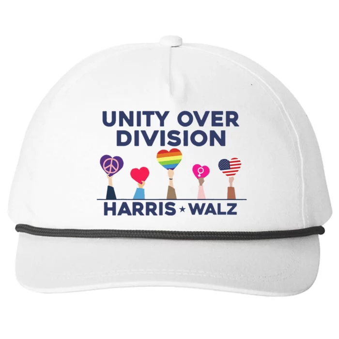 Harris Walz Unity Over Division Election 2024 Snapback Five-Panel Rope Hat