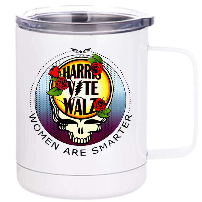 Harris Walz Vote Women Are Smarter Front & Back 12oz Stainless Steel Tumbler Cup