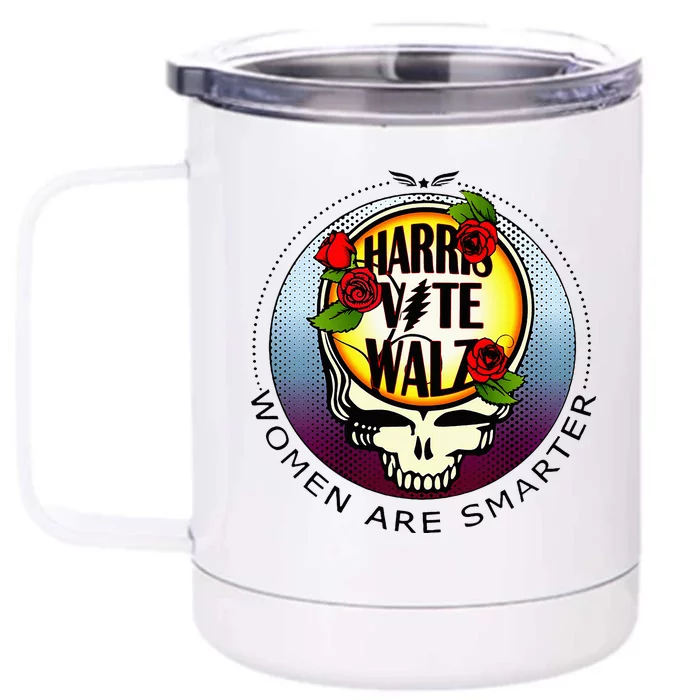 Harris Walz Vote Women Are Smarter Front & Back 12oz Stainless Steel Tumbler Cup