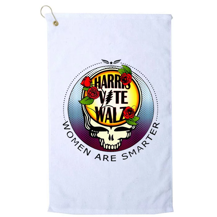 Harris Walz Vote Women Are Smarter Platinum Collection Golf Towel