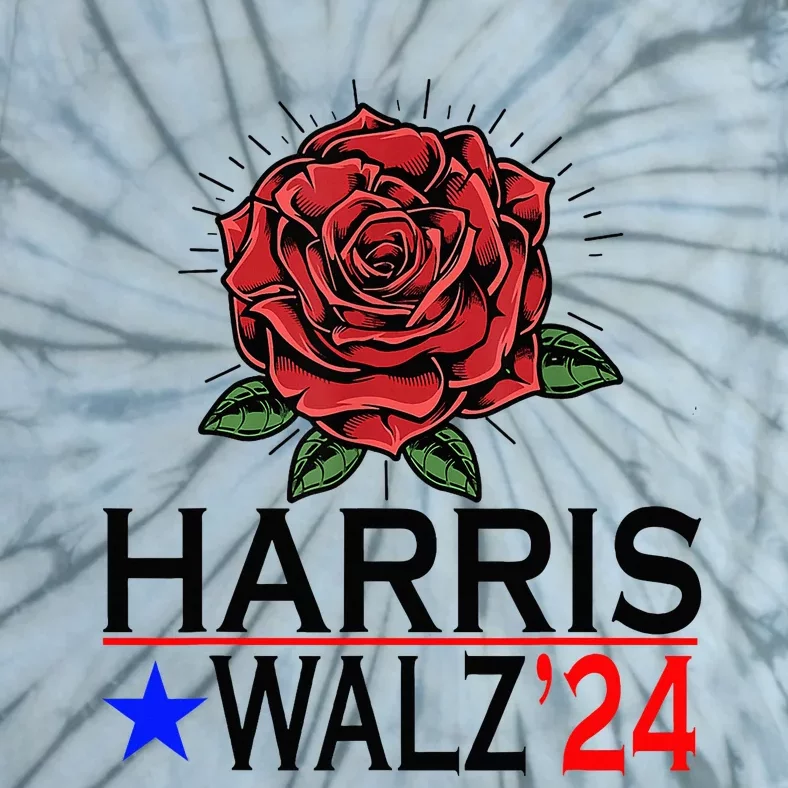 Harris Waltz Vote Kamala Flower 2024 Tie-Dye T-Shirt