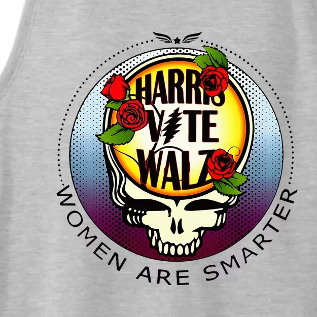 Harris Walz Vote Women Are Smarter Ladies Tri-Blend Wicking Tank